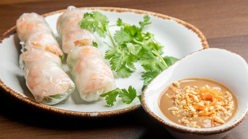 Gỏi Cuốn Tôm |Shrimp Spring Rolls (2)         · Shrimp, Vermicelli , Bean Sprouts, and Lettuce Rolled in Rice Paper. Served with Peanut Sauce .
