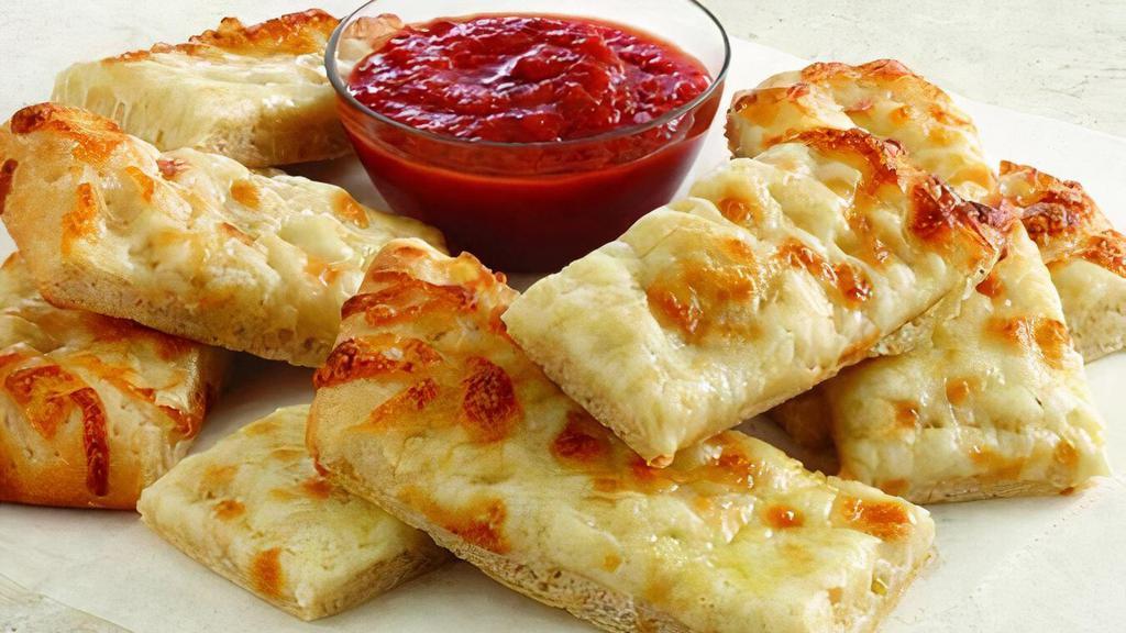Bread Sticks With Cheese · Served with pizza sauce and garlic butter sauce.