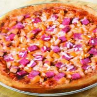 Hawaiian Pizza · Pizza sauce topped with ham, pineapple chunks and an extra amount of our special blend of ch...