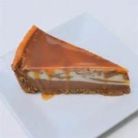 Sea Salt Cheesecake · NY Cheesecake swirled with thick, rich caramel.  As if that wasn't enough, we top it with a ...