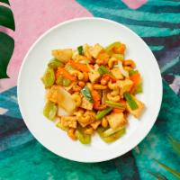 Vegan Cashew Nut · Your choice of tofu or vegetables stir fried with cashew nuts, garlic, onions, and herbs.