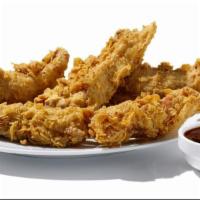 3 Piece Tenders · Hand-battered and breaded tenders with choice of sauce for dipping, fries.