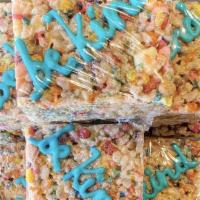 Rainbow Krispie Treat · Brown Butter, Marshmallows, Sprinkles, Fruity Pebbles