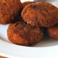 Vegetable Cutlet (4) · Spicy deep-fried minced vegetable patties, and served with chutney.