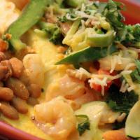 Shrimp & Guacamole Enchiladas · Our delicious guacamole and Monterey jack cheese tucked inside a corn tortilla and covered w...
