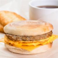 Breakfast Sandwich · Your choice of cheese, meat with a fluffy scrambled egg, sandwiched between two jumbo, toast...