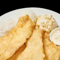 Fried Fish · 670 - 1400 cal. regular plate lunch includes two scoops of rice and one scoop of macaroni sa...