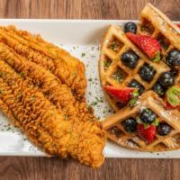 Catfish And Waffles · Delicious buttermilk waffle and a catfish fillet fried to perfection.