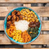 Eat Your Veggies · basmati rice | coconut ginger | sautéed spinach | charred eggplant | spring chickpeas | pick...