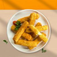 Guilty Vegan Cheese Sticks · (6 pieces) Vegan cheese sticks battered and fried until golden brown.