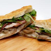 La Boscaiola Sandwich · Stracchino (soft and creamy cheese), Prosciutto di Parma, mushrooms and arugula