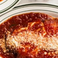 Veal Parm Dinner · Hand breaded crispy veal cutlets, topped with San Marzano marinara and mozzarella. . Served ...