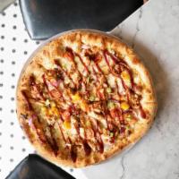 The Baby Daddy Pizza · Olive oil, garlic, fresh and shredded mozzarella, brown sugar BBQ pulled chicken, fresh red ...