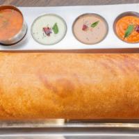 Plain Dosa · Crepe made with fermented rice and lentil flour.