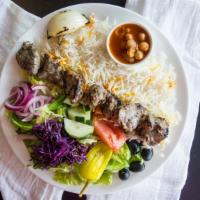 5 Lamb Kabob · Tender slow grilled pieces of Lamb Loin that have been marinated & grilled to exotically fla...