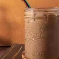 Iced Mocha (16Oz) · a double shot of espresso, milk, and our dairy-free chocolate over ice