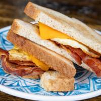 Hickory Bacon, Egg & Cheese · Hickory smoked bacon, fried egg, your choice of cheese on multigrain toast.