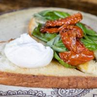 Egg, Tomato & Basil · This open-faced treat features an egg cooked your way, oven-dried tomatoes and fresh basil o...