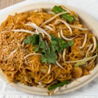 Pad Thai · Famous Thai noodles with peanuts, bean sprouts, scallion, and egg.