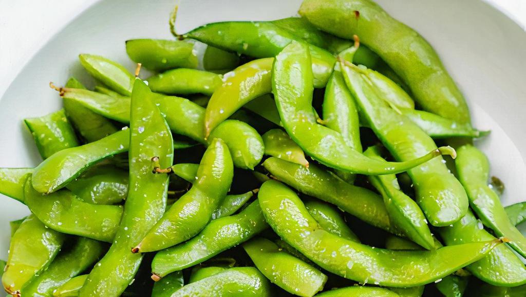 Edamame · Soybeans. 

Soybean pods steamed with salt water.