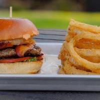 Bbq Fusion Burger · Akaushi Beef or Red Bird® Chicken Breast,. Applewood Smoked Bacon, Smoked Gouda, Beer Batter...