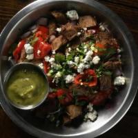 Full Steak Salad · Romaine, Arugula, Red and Green Cabbage, Blue Cheese Crumbles, Red Onion, Peppadew Peppers, ...