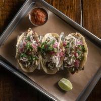 House Tacos (2) · Any Combination of 2 or 3 Tacos:. Steak, Chicken, or Fried Avocado,. Monterey Jack, Pickled ...