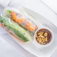 Spring Rolls (2) · Freshly made to order with pork and shrimp or tofu.