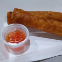 Egg Rolls (2) · Delicious ground pork deep fried in a wrapper.