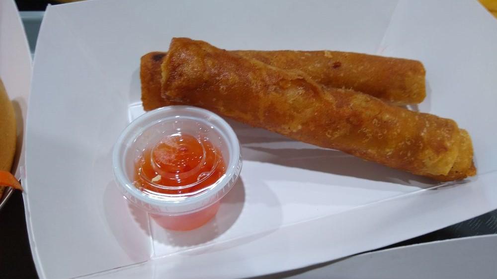 Egg Rolls (2) · Delicious ground pork deep fried in a wrapper.