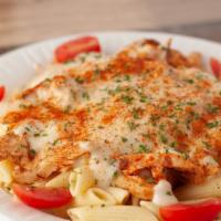Cajun Chicken Alfredo · Perfectly cooked Fettuccine pasta with chicken smothered with a cajun flavored Alfredo Sauce...