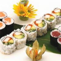 Maki Combo · California roll, tuna roll & salmon roll