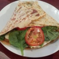 Chicken Supreme · Crepe with Chicken breast, spinach, tomatoes, mozzarella cheese and basil pesto