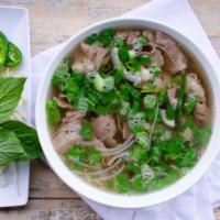 Pho Builder Soup · Select up to 3 meat options eye round, flank, tripe, tendon, fatty brisket or meatball.