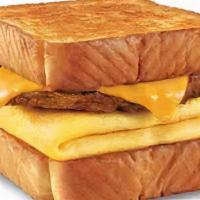 Breakfast Toaster Sandwich · Texas Toast, Egg, Bacon or Sausage, and Cheese
