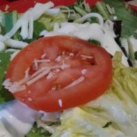 Side Salad · A smaller salad to accompany a meal. Made fresh with iceberg lettuce and spring mix, tomatoe...