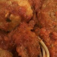 Spaghetti & Meatballs · Spaghetti and Italian meatballs served in our marinara sauce.