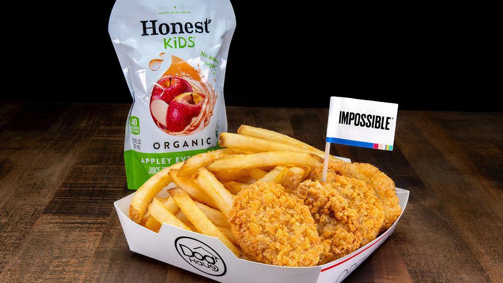 Kid'S Impossible™ Nugget Meal · 4 Impossible™ chicken nuggets with fries or tater tots and a choice of drink.