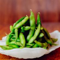 Edamame · Japanese soybeans boiled lightly and salted.