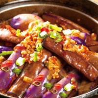 Minced Pork Eggplant · Another beloved dish from Szechuan, China.  Eggplant and ground pork are together simmered  ...