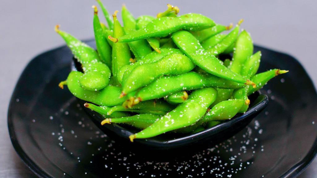 Edamame · Steamed soy bean in the pod seasoned with sea salt.