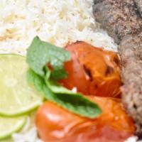 #1. Beef Challow Kabob · Two juicy skewers of charbroiled premium quality seasoned ground beef. Served with rice  or ...