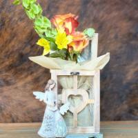 Mother Daughter Angel Lantern  · THIS FUNCTIONING LANTERN CAN HAVE THE FLOWERS REMOVED AND CAN HAVE A CANDLE OUT IN THEIR PLACE