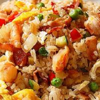 Combination Fried Rice - Cơm Chiên Đặc Biệt · Fried rice with chicken, shrimp, pork & veggies.