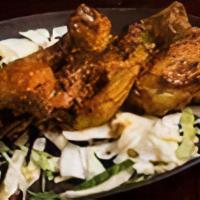 Tangri Kabab · Chicken drumsticks, creamy marinade.