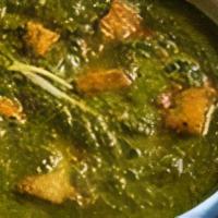 Aloo Saag · Spiced potatoes, and pureed spinach.