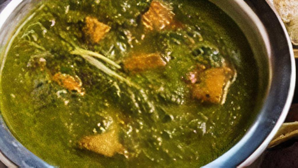 Aloo Saag · Spiced potatoes, and pureed spinach.