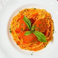 Kids Spaghetti & Meatballs · A perfect sized bowl of spaghetti and our homemade tomato sauce served with your choice of m...