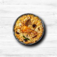 Peshawari Chicken Biryani · Succulent chunks of chicken cooked with our signature biryani masala gravy and long grain pr...