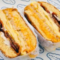 The Hash Bec · Two Eggs, Applewood Smoked Bacon, . Hash Brown & American Cheese